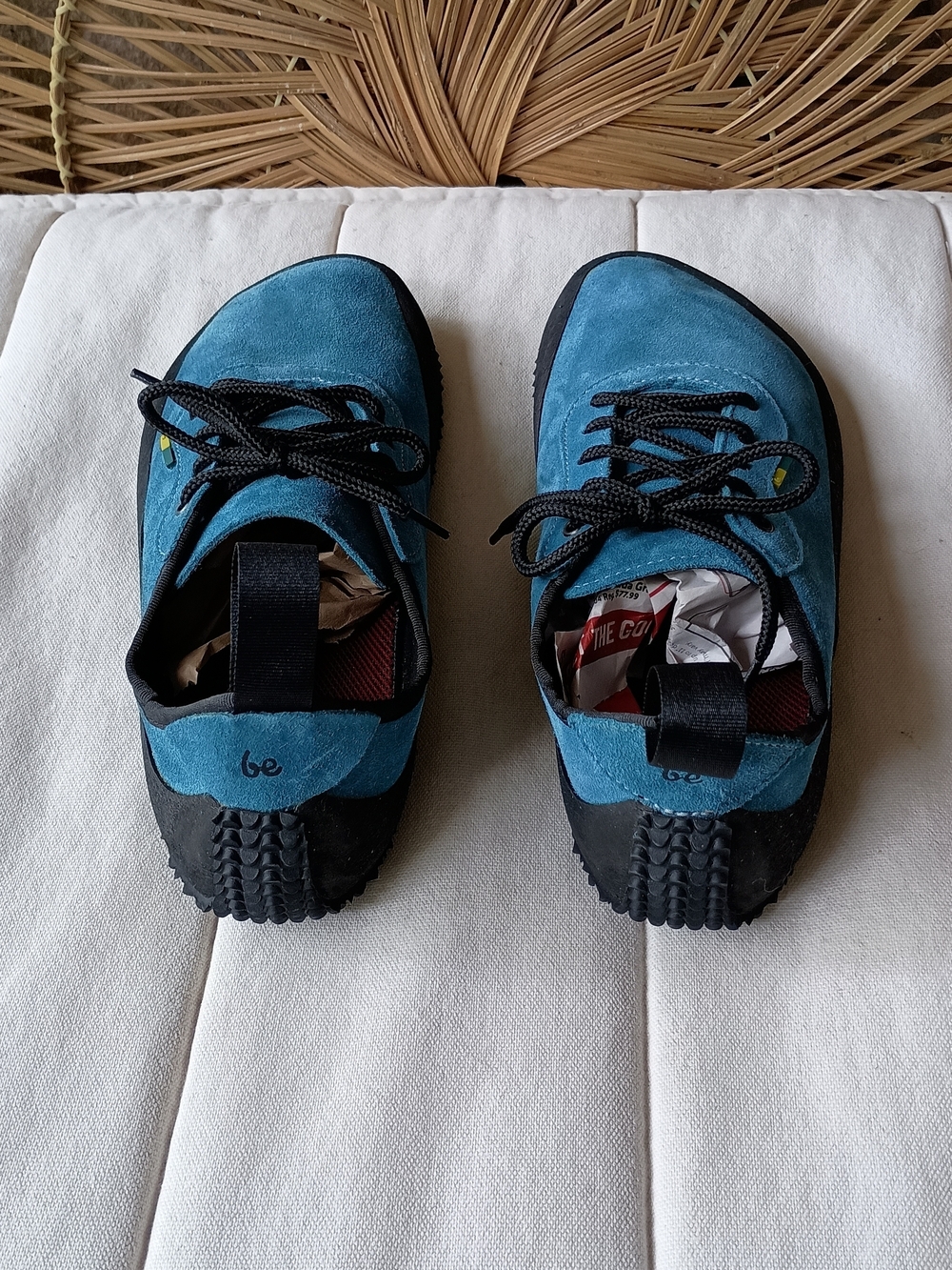 Be Lenka Blue Suede Leather Barefoot Lace-Up Shoes_7 - Picture 3 of 7